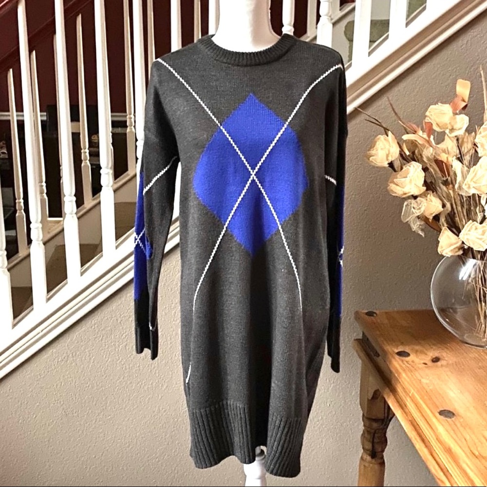 RD Argyle Knit Sweater Dress